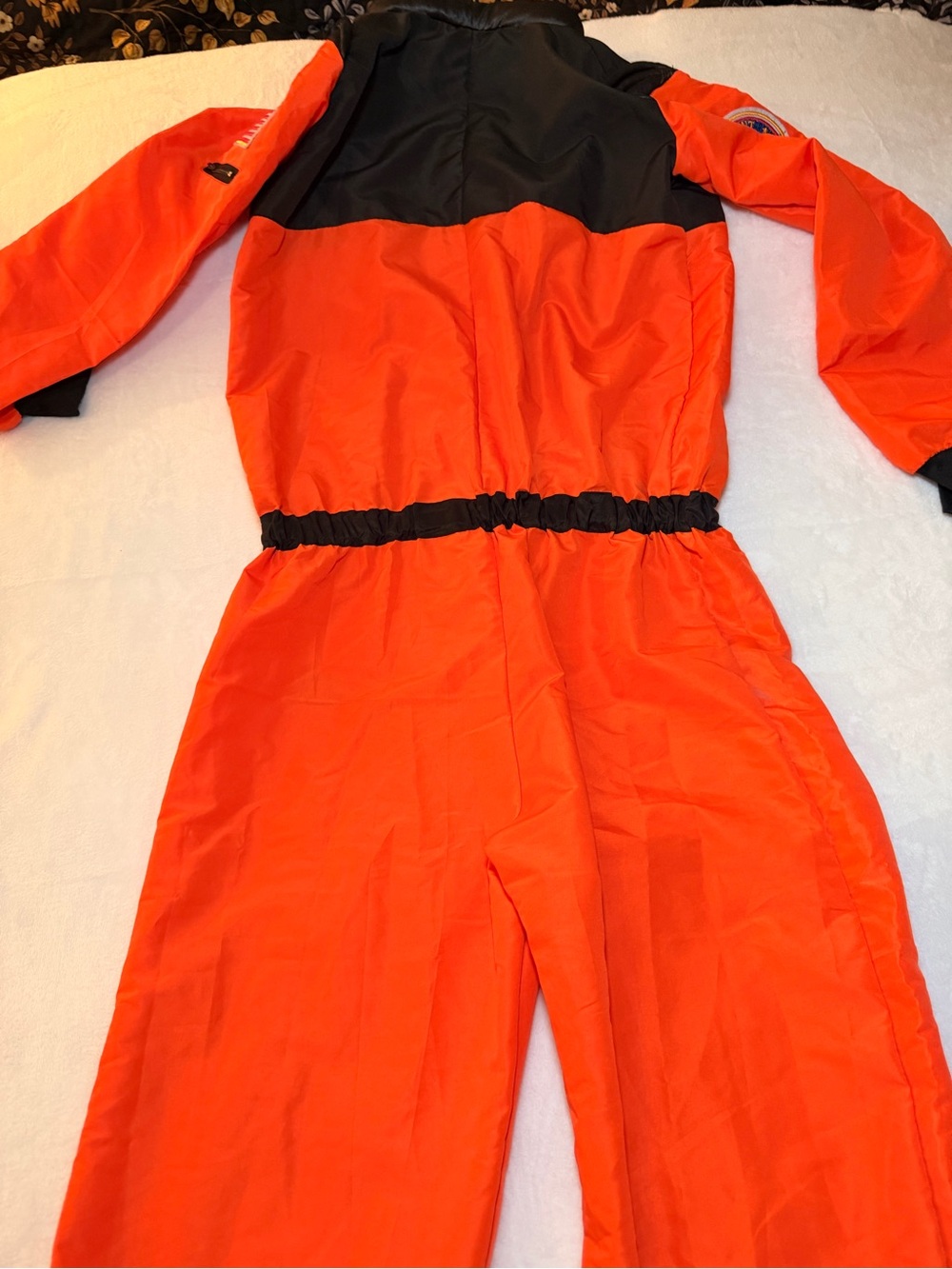 Orange Astronaut Kids Costume Jumpsuit size: L - Picture 9 of 9